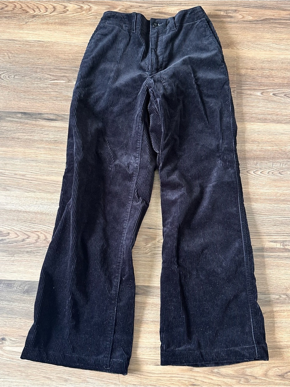 Polo Ralph Lauren High Rise Wide Leg Corduroy Pant Women 0 Black 90s Preppy EUC